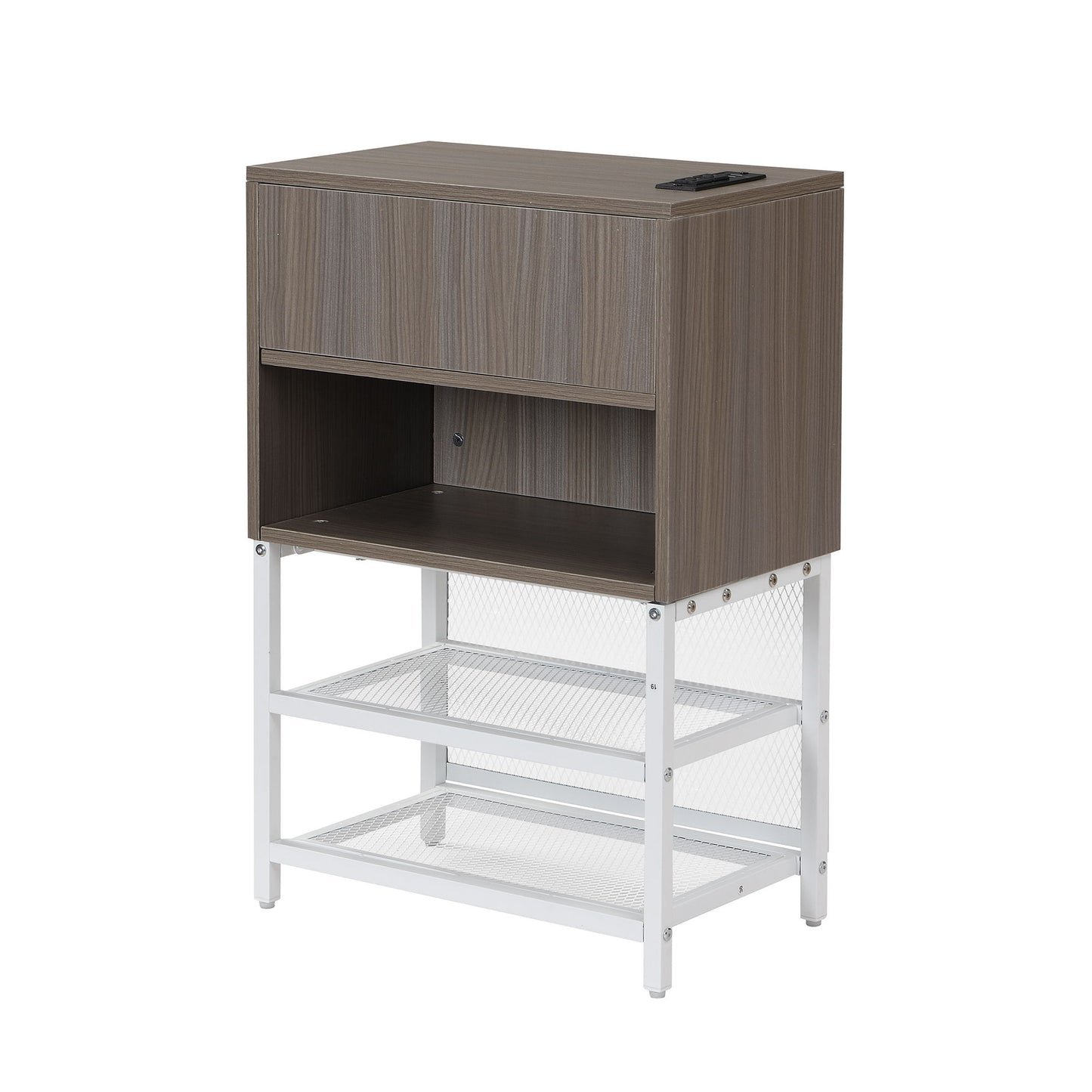 Platform Bed With 2 Tier Storage Shelves, Storage Cabinet - The Sleep Loft - Online Mattress Showroom NYC