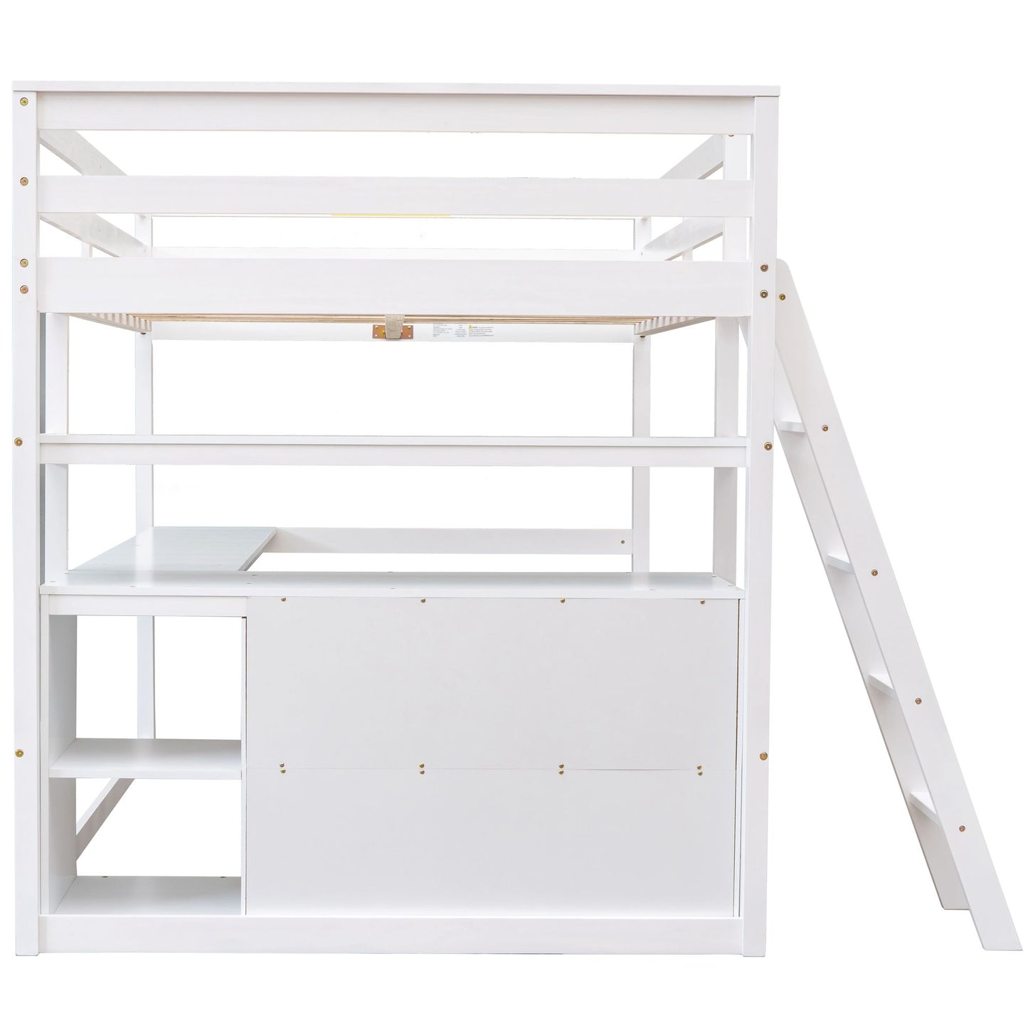 Modern Loft Bed With Built In Desk, Shelves, And 2 Drawers - The Sleep Loft - Online Mattress Showroom NYC
