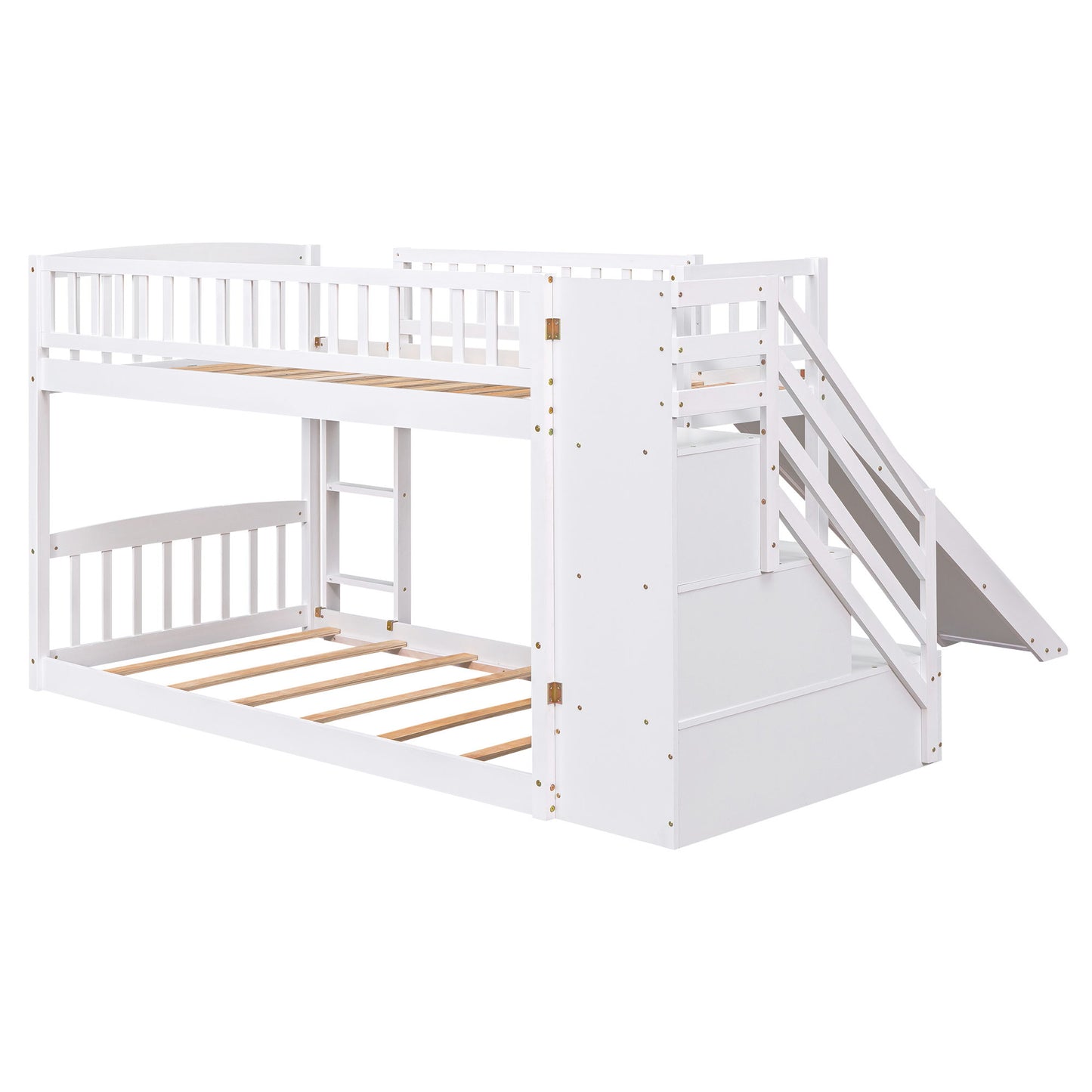 Twin Over Twin Stairway Bunk Bed With Two Drawers And Slide - The Sleep Loft - Online Mattress Showroom NYC