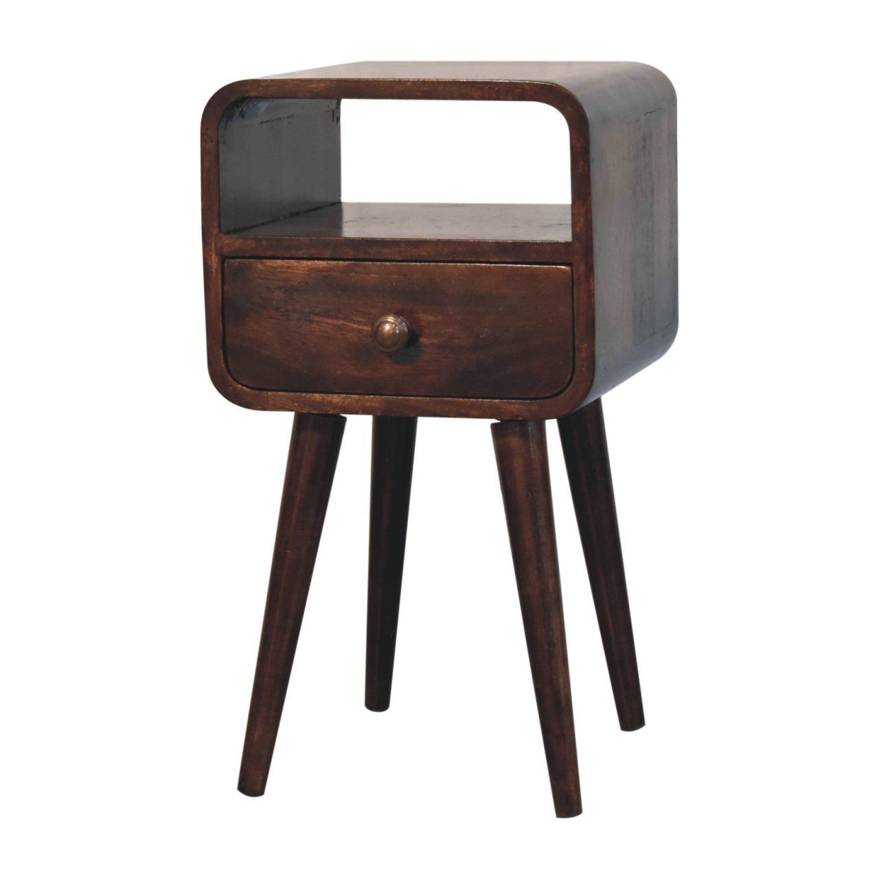 Mini Curve Open Bedside Nightstand - The Sleep Loft - Online Mattress Showroom NYC