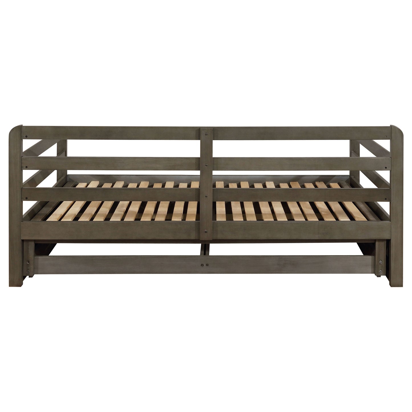 Twin Long 2 Drawer Daybed With Extendable Trundle, Storage Drawers, Fits Standard Mattress - Gray - The Sleep Loft - Online Mattress Showroom NYC