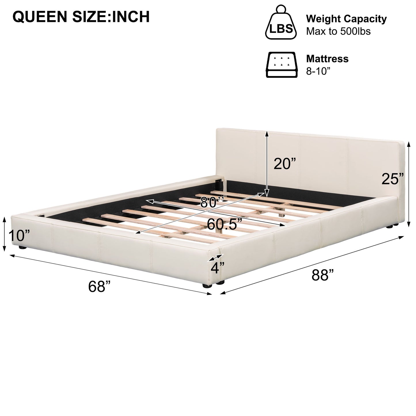 Stylish Upholstered Bed With Birch Wood Frame - The Sleep Loft - Online Mattress Showroom NYC