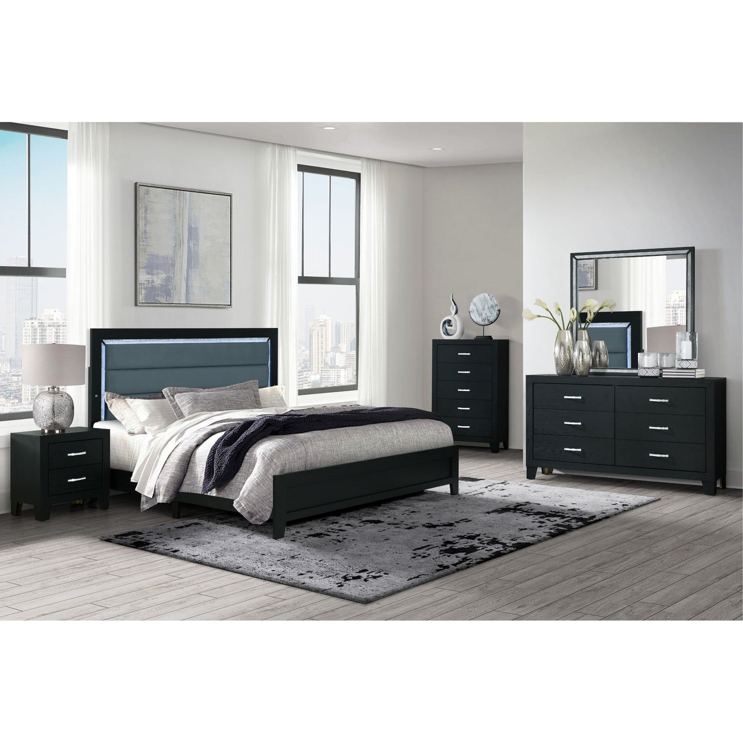 Carlos - Nightstand - Black - The Sleep Loft - Online Mattress Showroom NYC
