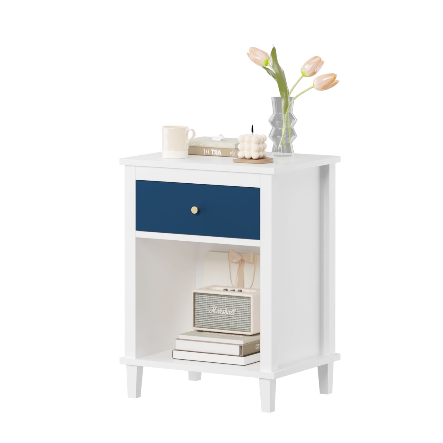 Nightstand With 1 Drawer 1 Shelf - The Sleep Loft - Online Mattress Showroom NYC