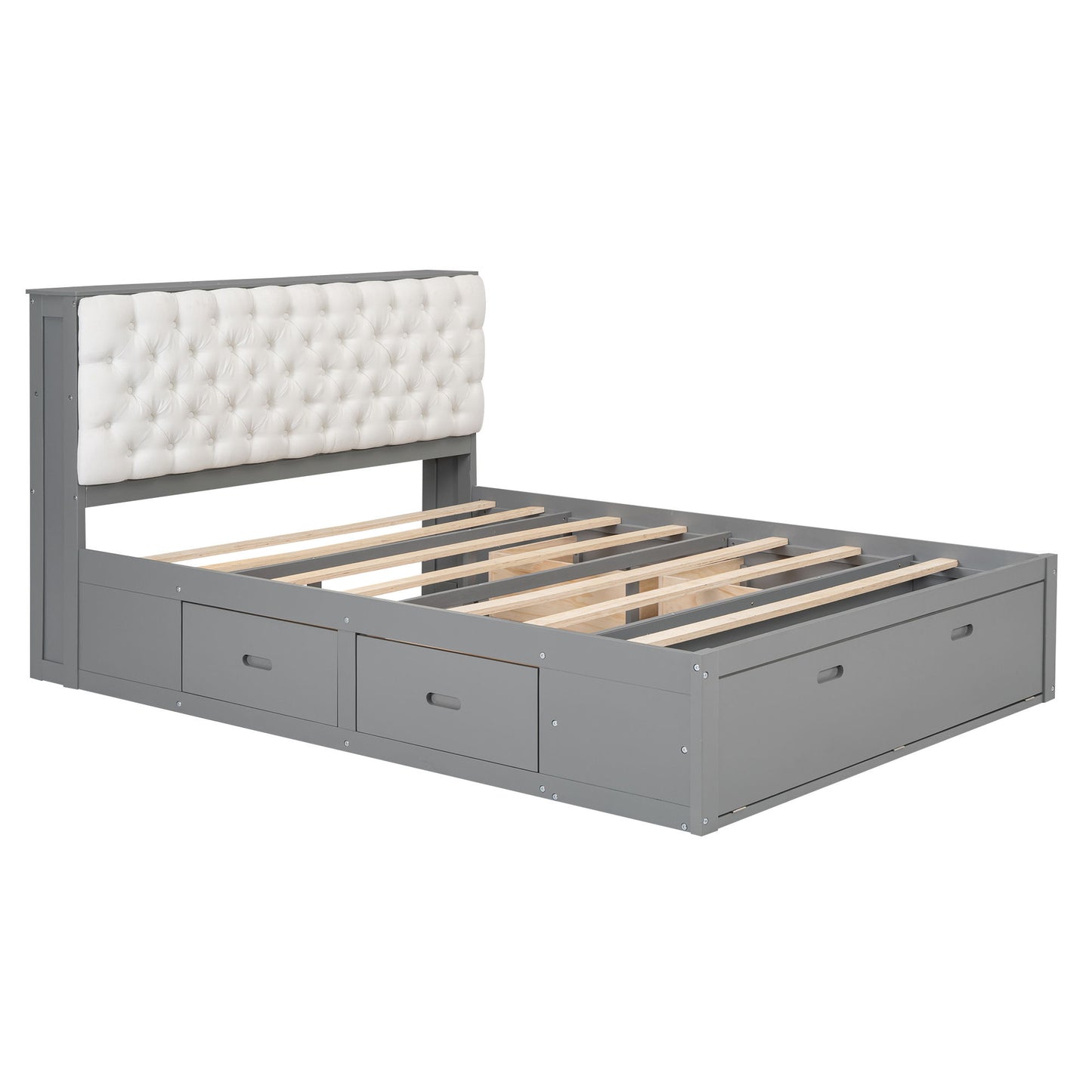 Platform Bed With Storage Headboard, Shoe Rack And 4 Drawers - The Sleep Loft - Online Mattress Showroom NYC