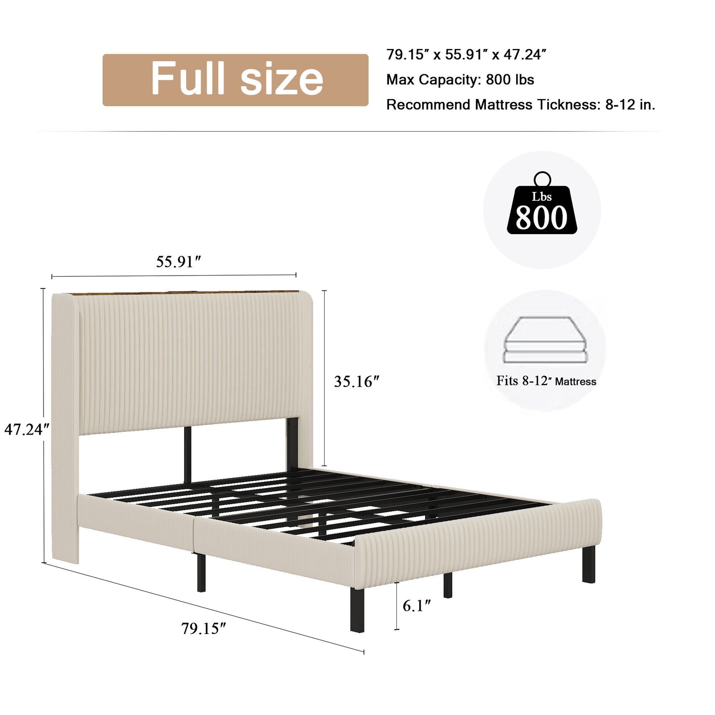 Platform Bed With Metal Frame And Charging Station - The Sleep Loft - Online Mattress Showroom NYC