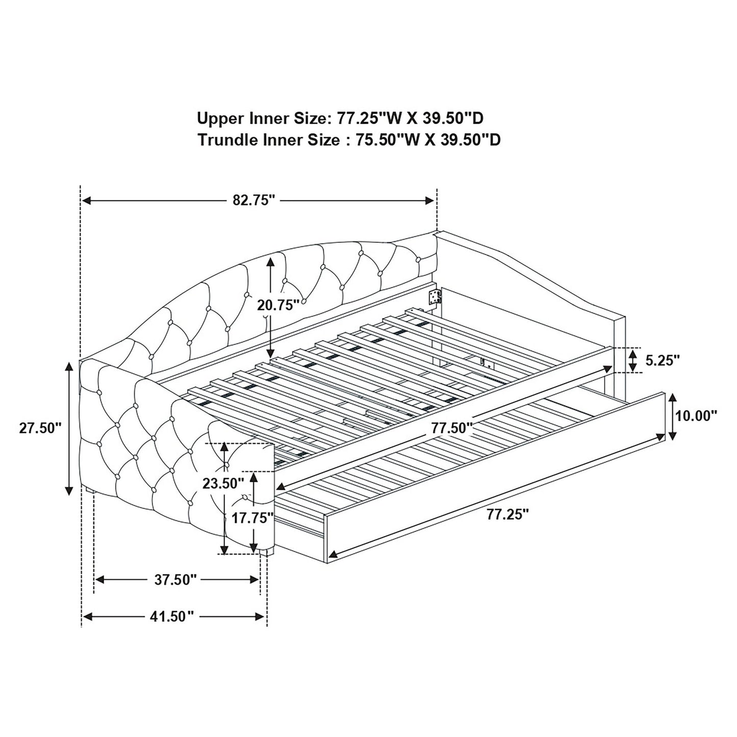 Tremont - Twin Daybed With Trundle - Gray - The Sleep Loft - Online Mattress Showroom NYC