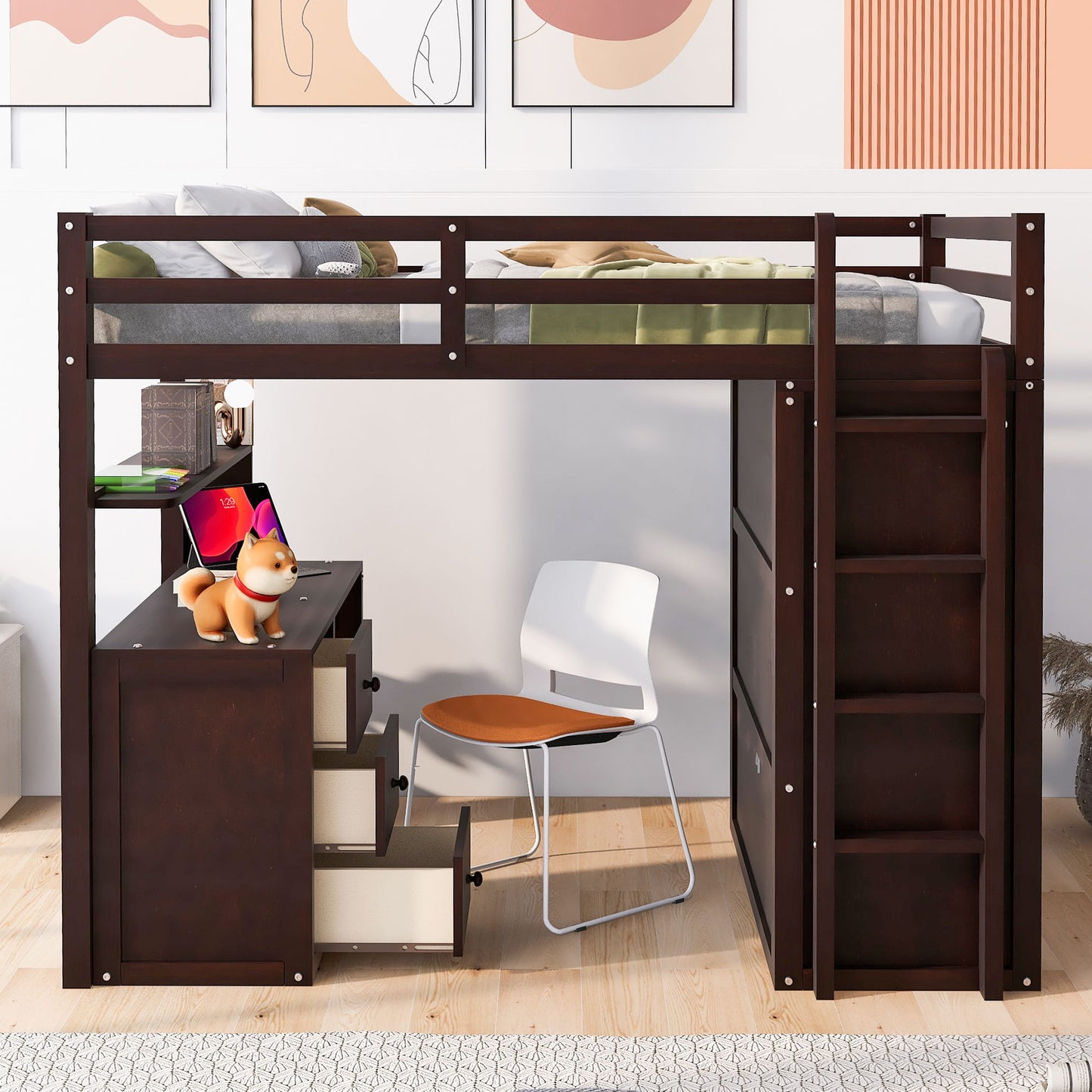 Loft Bed With Drawers, Desk, And Wardrobe - The Sleep Loft - Online Mattress Showroom NYC