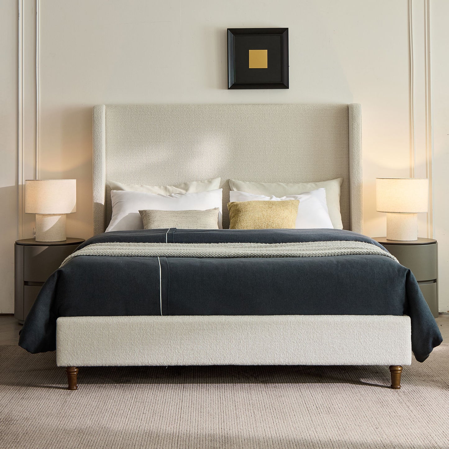 Harper - Tall Headboard Upholstered Bed With Elegant Simplicity - The Sleep Loft - Online Mattress Showroom NYC