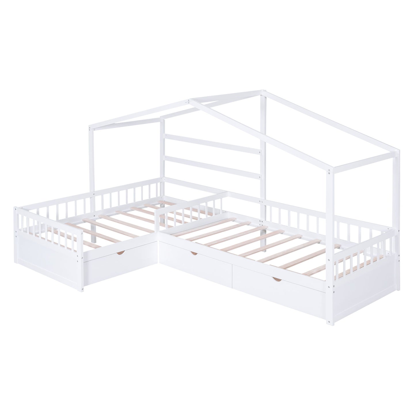 L Shape Platform Bed With 3 Storage Drawers - The Sleep Loft - Online Mattress Showroom NYC