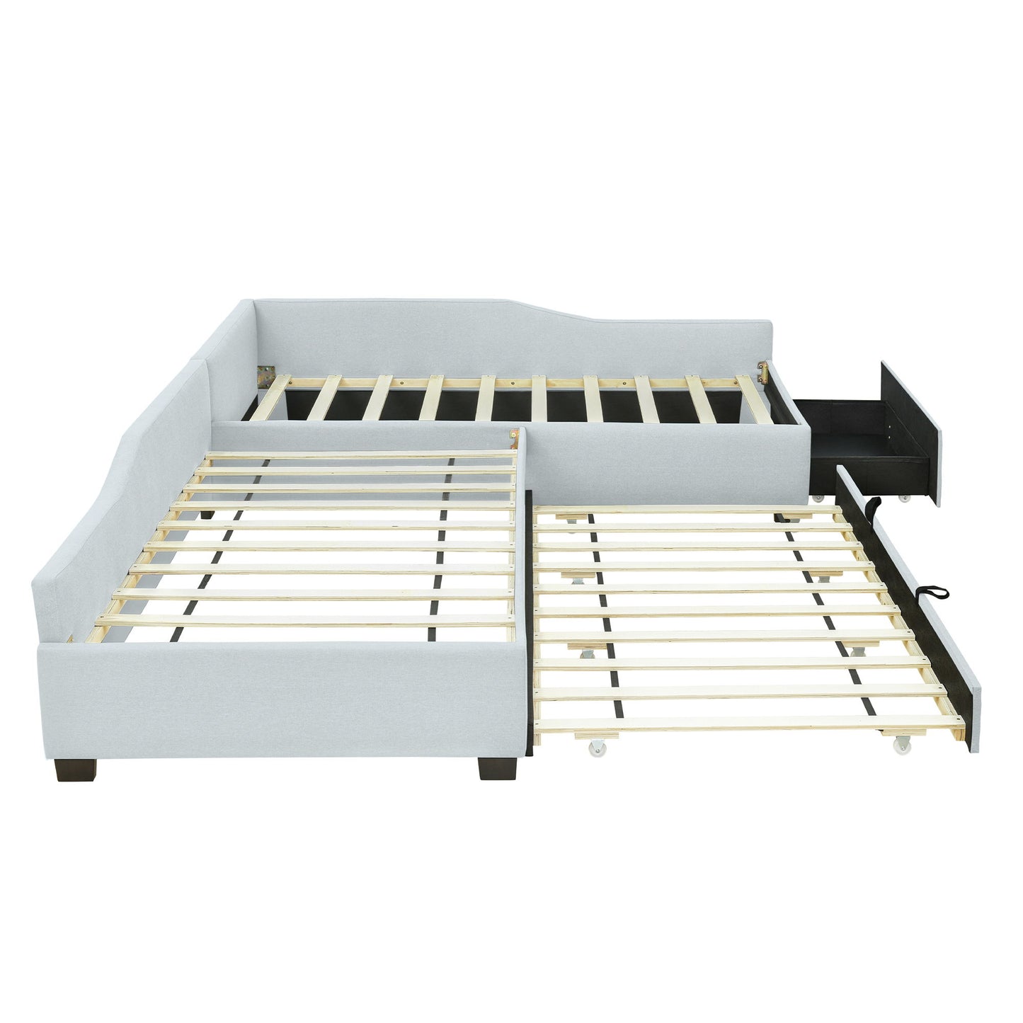 Upholstered Double Daybed With Trundle And Drawer - The Sleep Loft - Online Mattress Showroom NYC