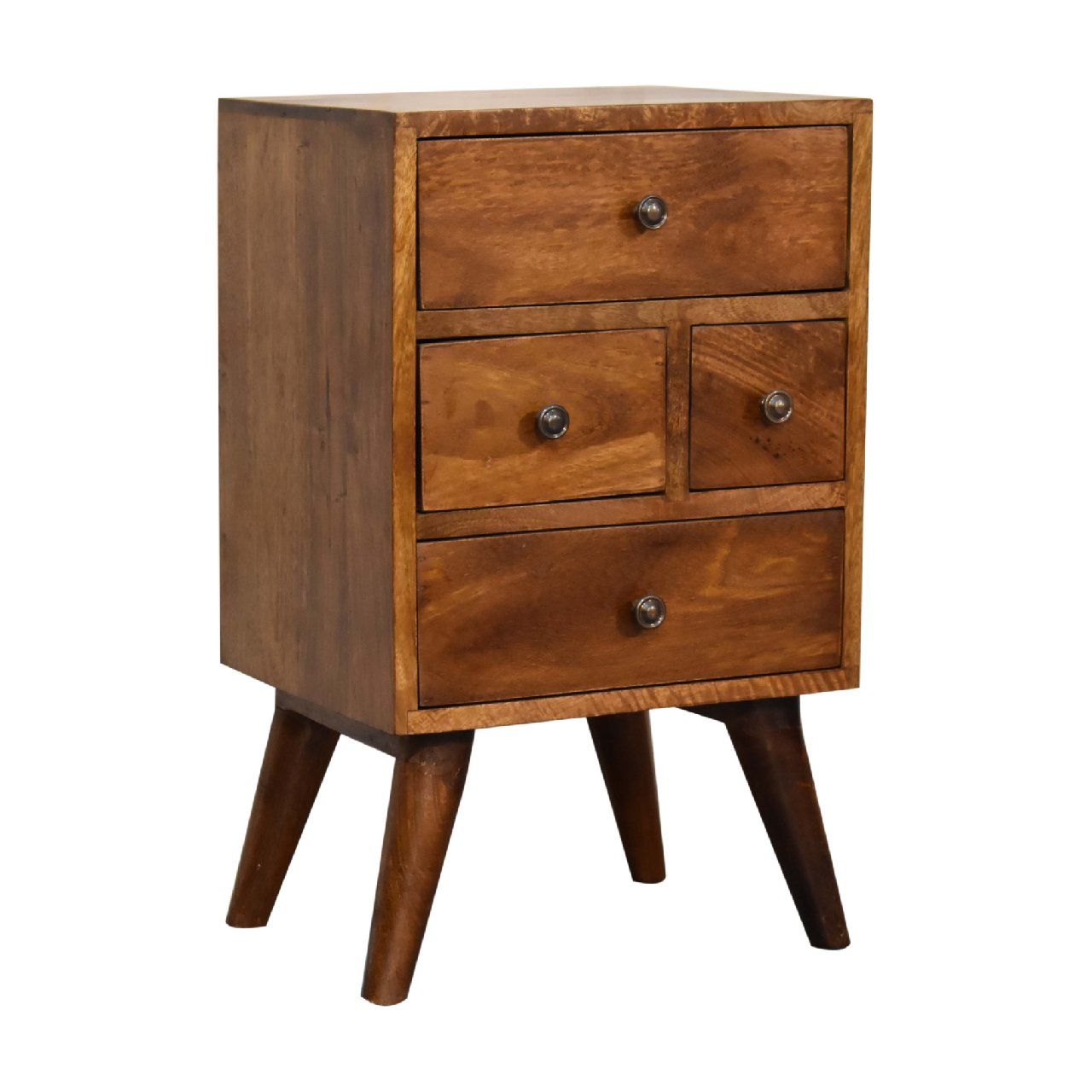4 Drawer Multi Bedside Table - Chestnut - The Sleep Loft - Online Mattress Showroom NYC