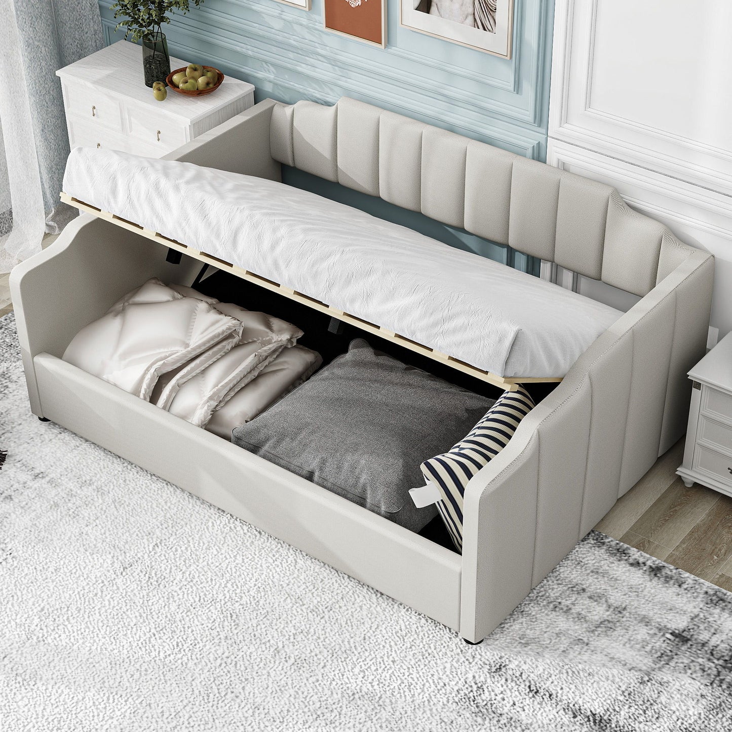 Modern Upholstered Daybed With Underneath Storage - The Sleep Loft - Online Mattress Showroom NYC