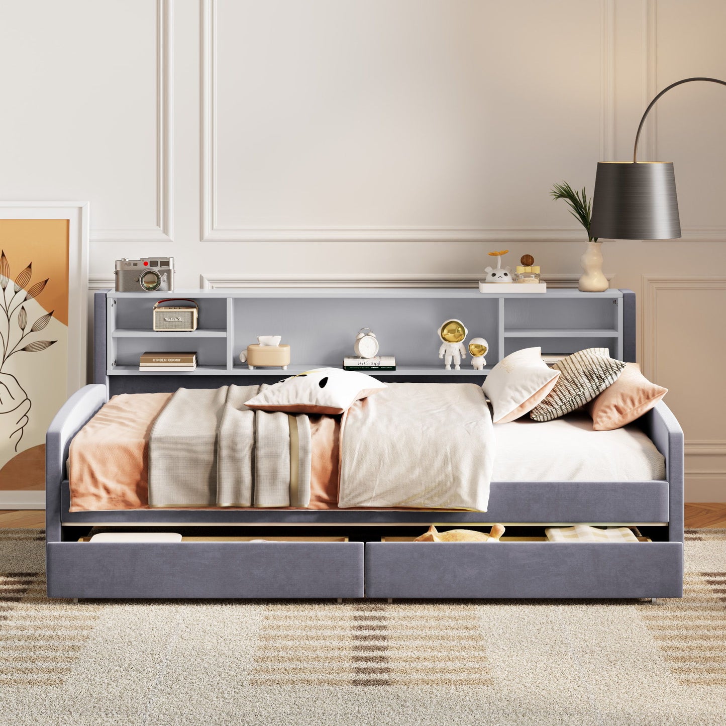 Luxurious Upholstered Platform Bed With Storage Drawers - The Sleep Loft - Online Mattress Showroom NYC