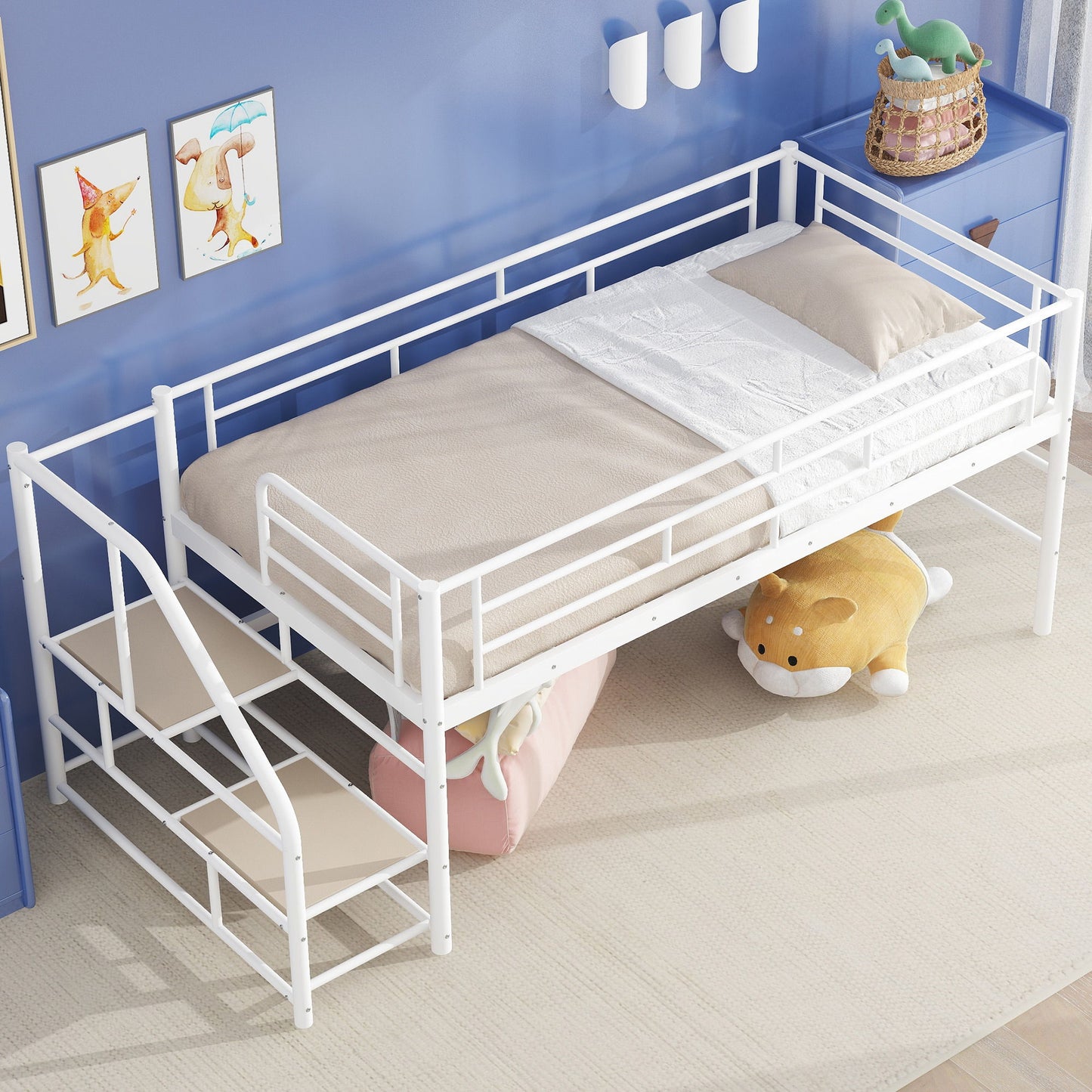 Loft Bed With Storage Stairs And Metal Frame - The Sleep Loft - Online Mattress Showroom NYC