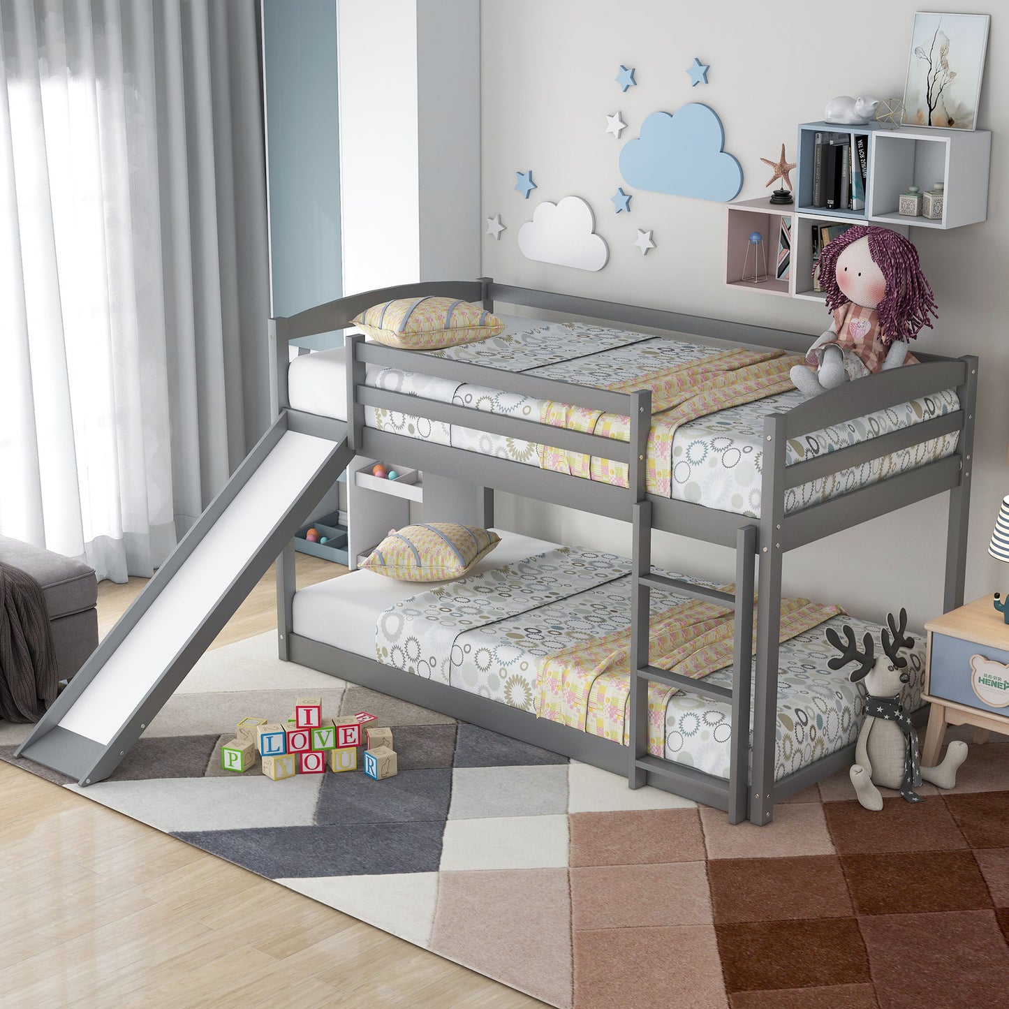 Durable Bunk Bed With Convertible Slide And Ladder - The Sleep Loft - Online Mattress Showroom NYC