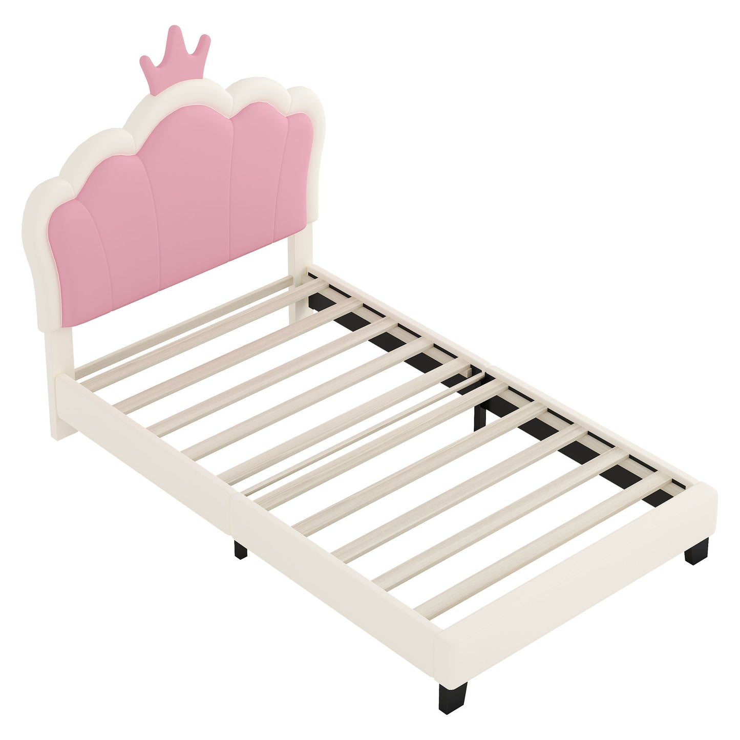 Upholstered Princess Platform Bed With Crown Headboard - The Sleep Loft - Online Mattress Showroom NYC