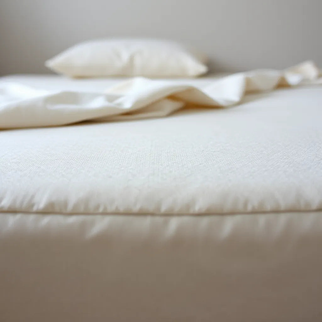 Mattress covered with breathable TENCEL fabric, showing soft texture and airflow-friendly comfort