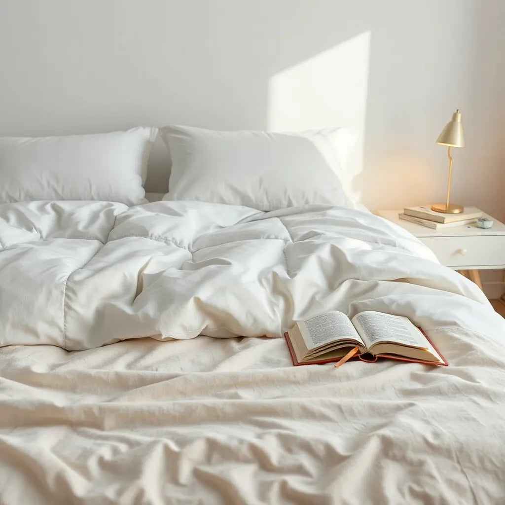 Neatly made bed with premium bedding and supportive pillows in a softly lit bedroom