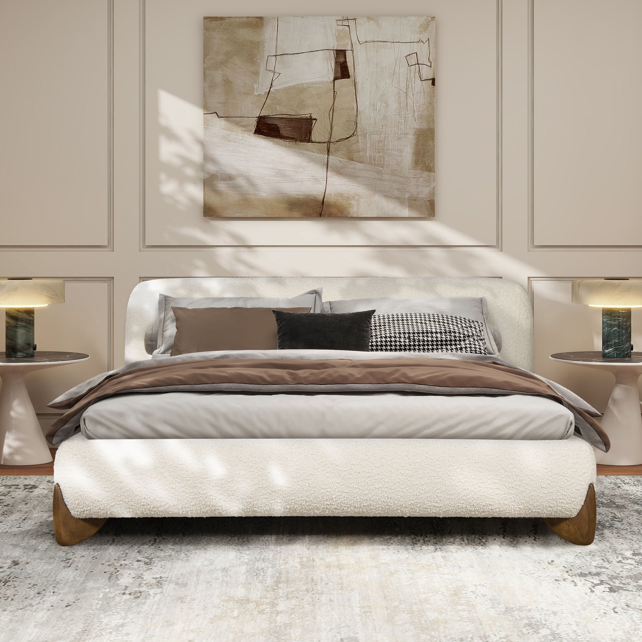 Modern Bedroom Elegance Discover the Alpine Puffy Platform Bed at a ...