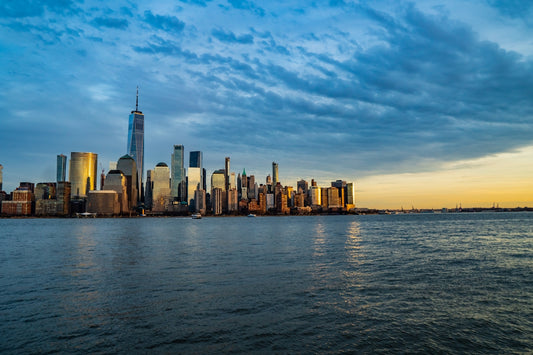 a view of a city skyline from across the water
