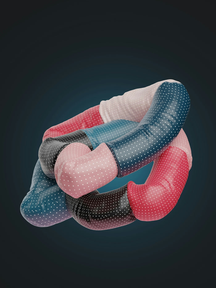 a close up of a colorful object on a black background