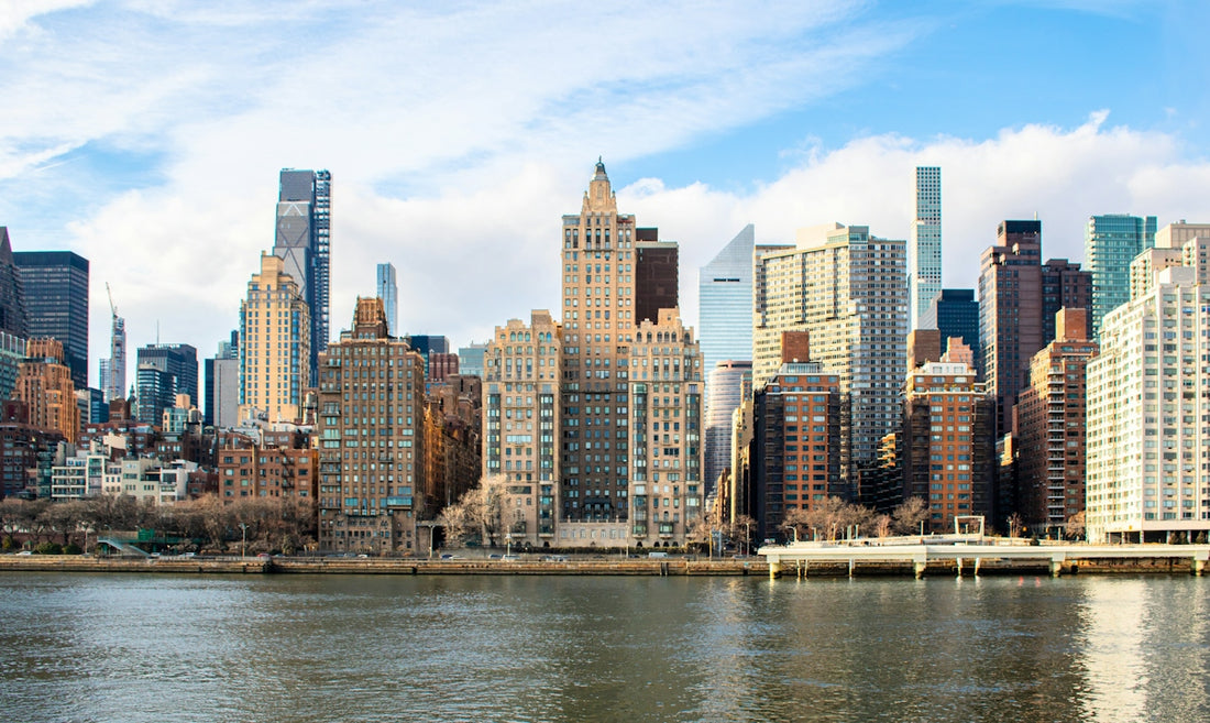 The Manhattan skyline viewed from across the East River in New York City