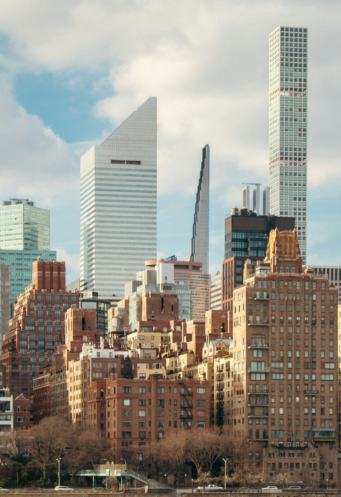 Skyscrapers and buildings make up a city skyline.