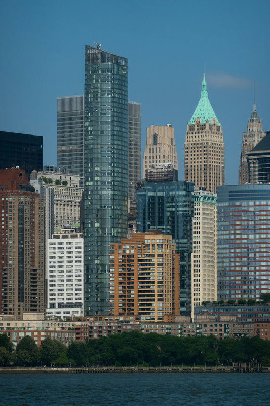 New york city skyline with various skyscrapers.