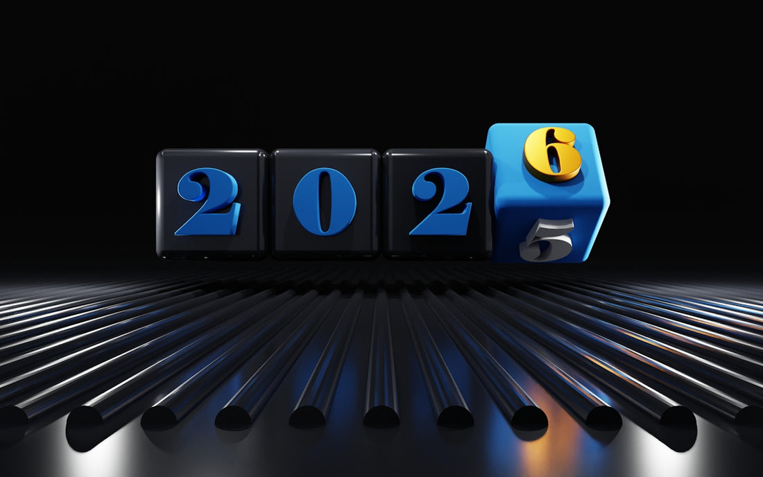 Year 2026 represented by cubes and a dice.