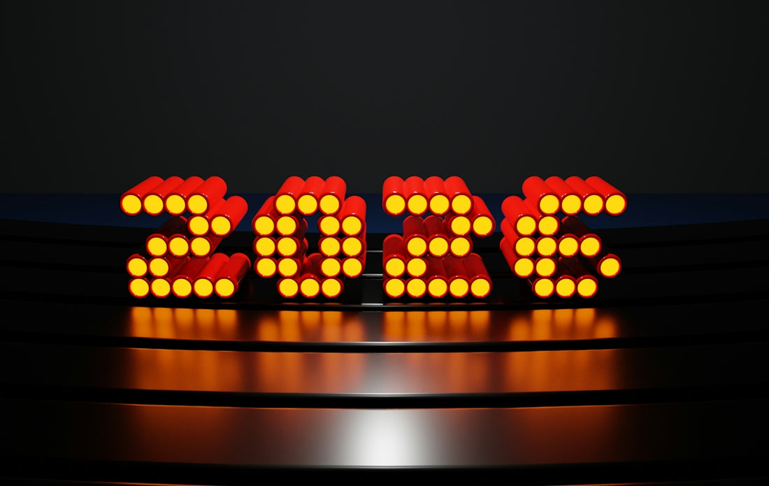 Glowing 2026 numbers on a dark reflective surface