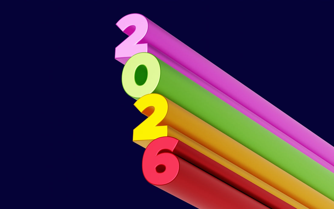 The numbers 2026 in colorful, 3D font.