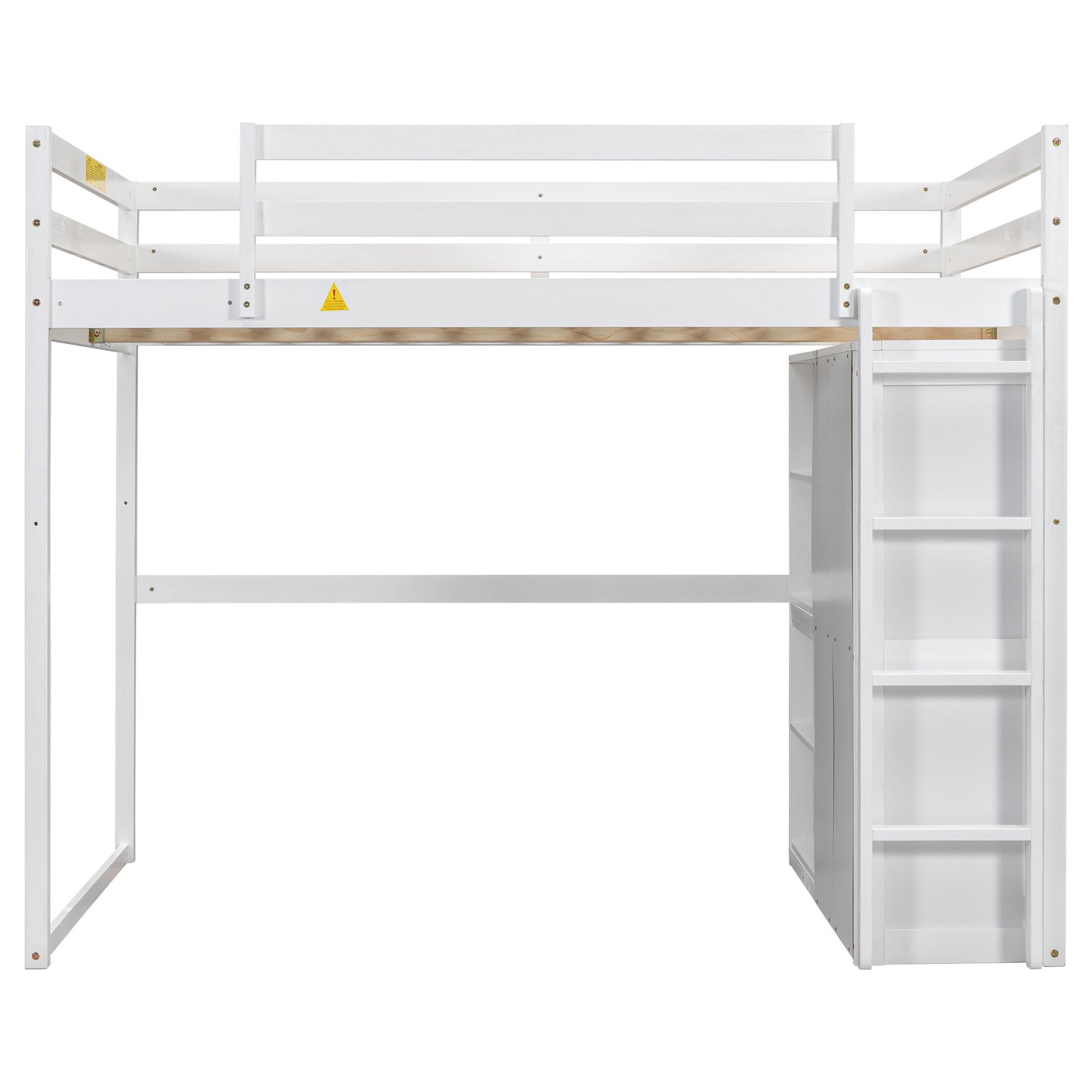 Loft Bed With Built In Wardrobe, Storage Shelves, And LED Light - The Sleep Loft - Online Mattress Showroom NYC