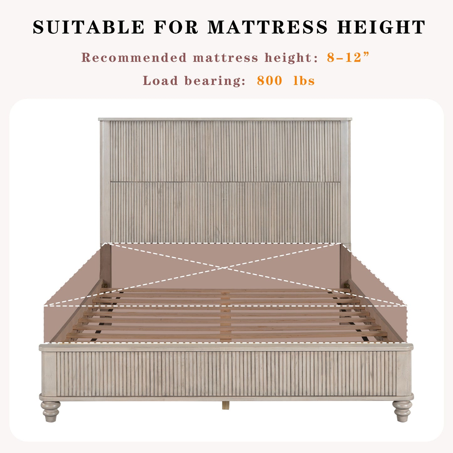Platform Bed Frame With Tall Headboard