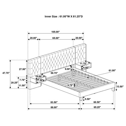 Kiah - Platform Bed With Floating Nightstands - The Sleep Loft - Online Mattress Showroom NYC