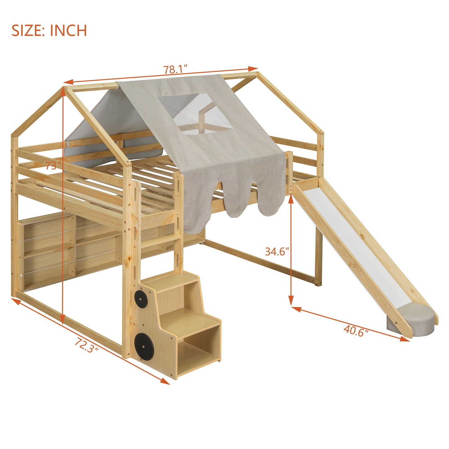 Loft Bed With House Shaped Frame And Tent - The Sleep Loft - Online Mattress Showroom NYC