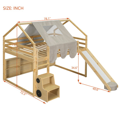 Loft Bed With House Shaped Frame And Tent - The Sleep Loft - Online Mattress Showroom NYC