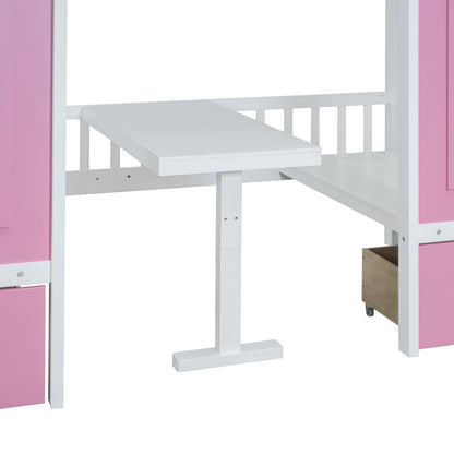 Twin Over Twin Bunk Bed With Changeable Table, Bunk Bed Turn Into Upper Bed And Down Desk - The Sleep Loft - Online Mattress Showroom NYC