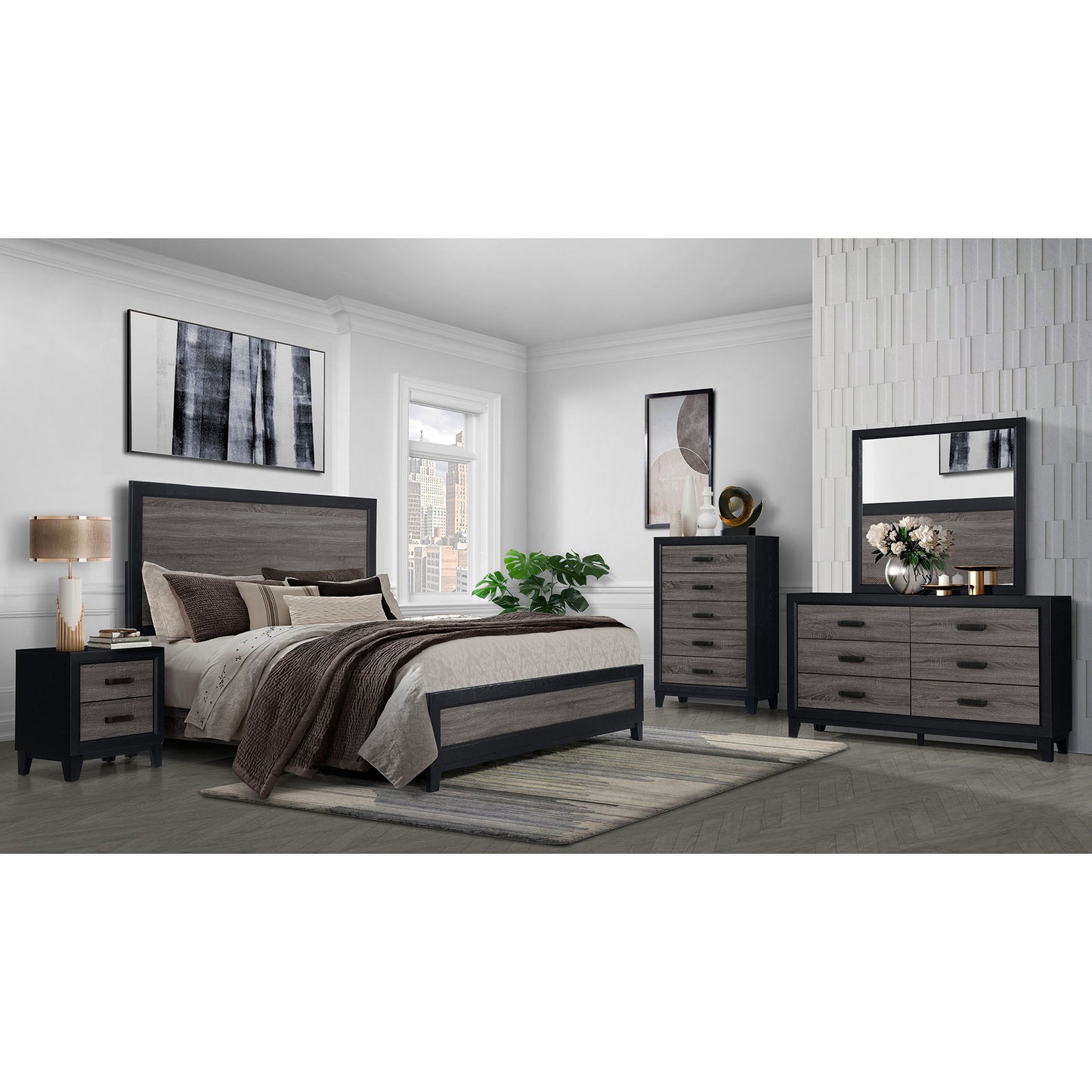 Soluto - Nightstand - Gray / Black - The Sleep Loft - Online Mattress Showroom NYC
