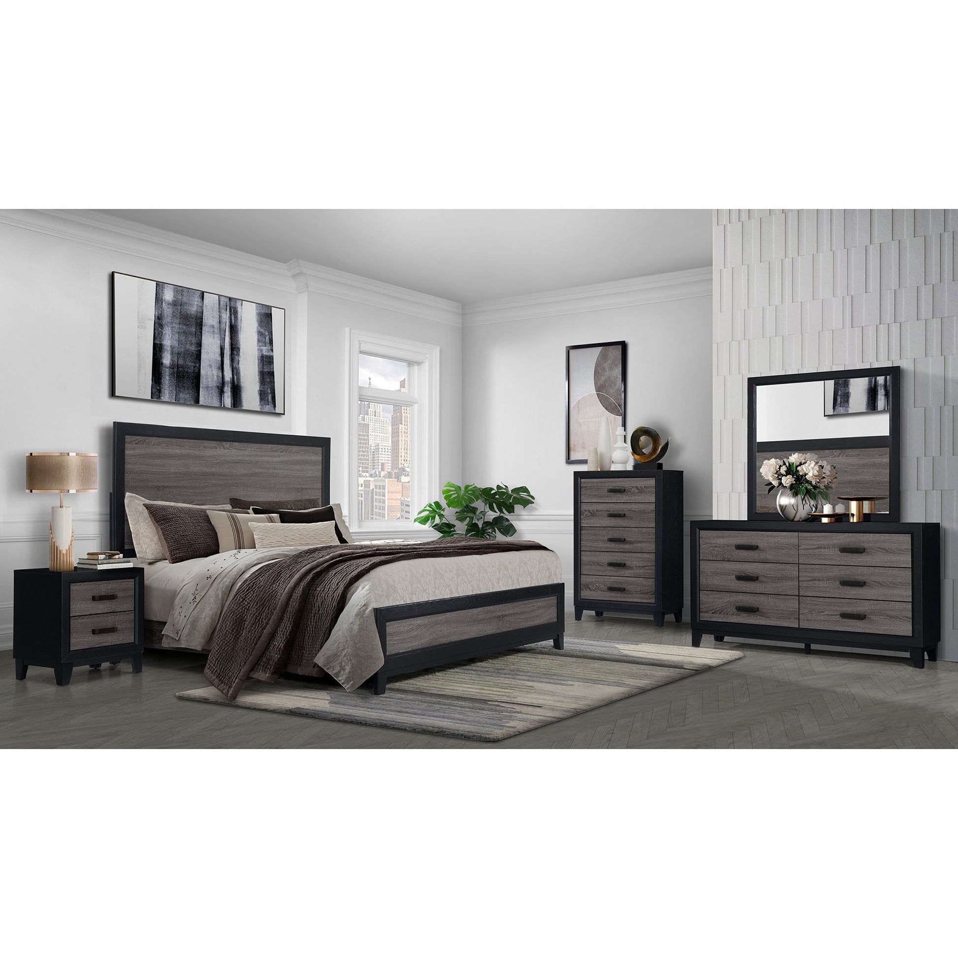 Soluto - Nightstand - Gray / Black - The Sleep Loft - Online Mattress Showroom NYC