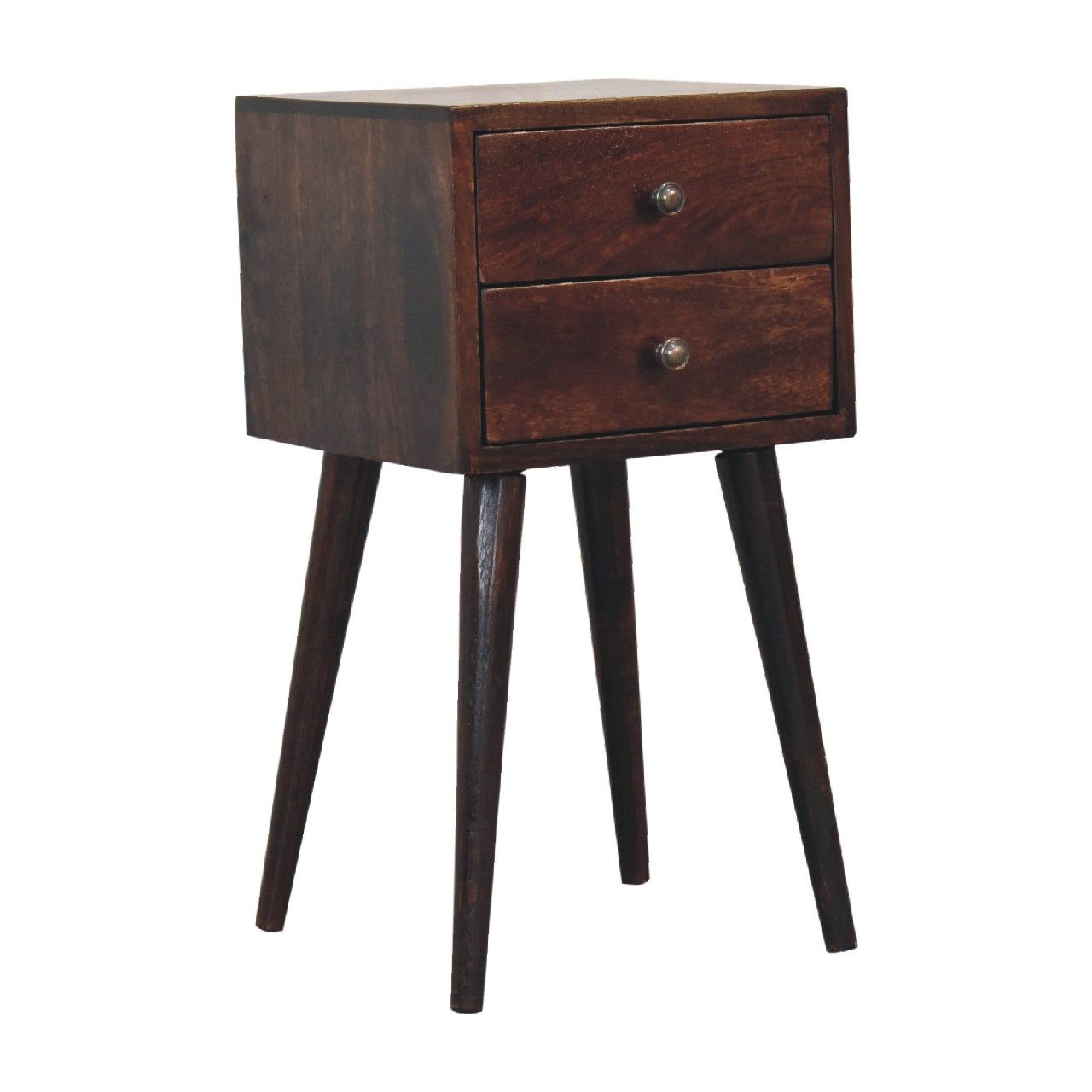 Mini 2 Drawer Nightstand - Walnut - The Sleep Loft - Online Mattress Showroom NYC