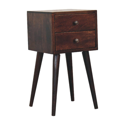 Mini 2 Drawer Nightstand - Walnut - The Sleep Loft - Online Mattress Showroom NYC