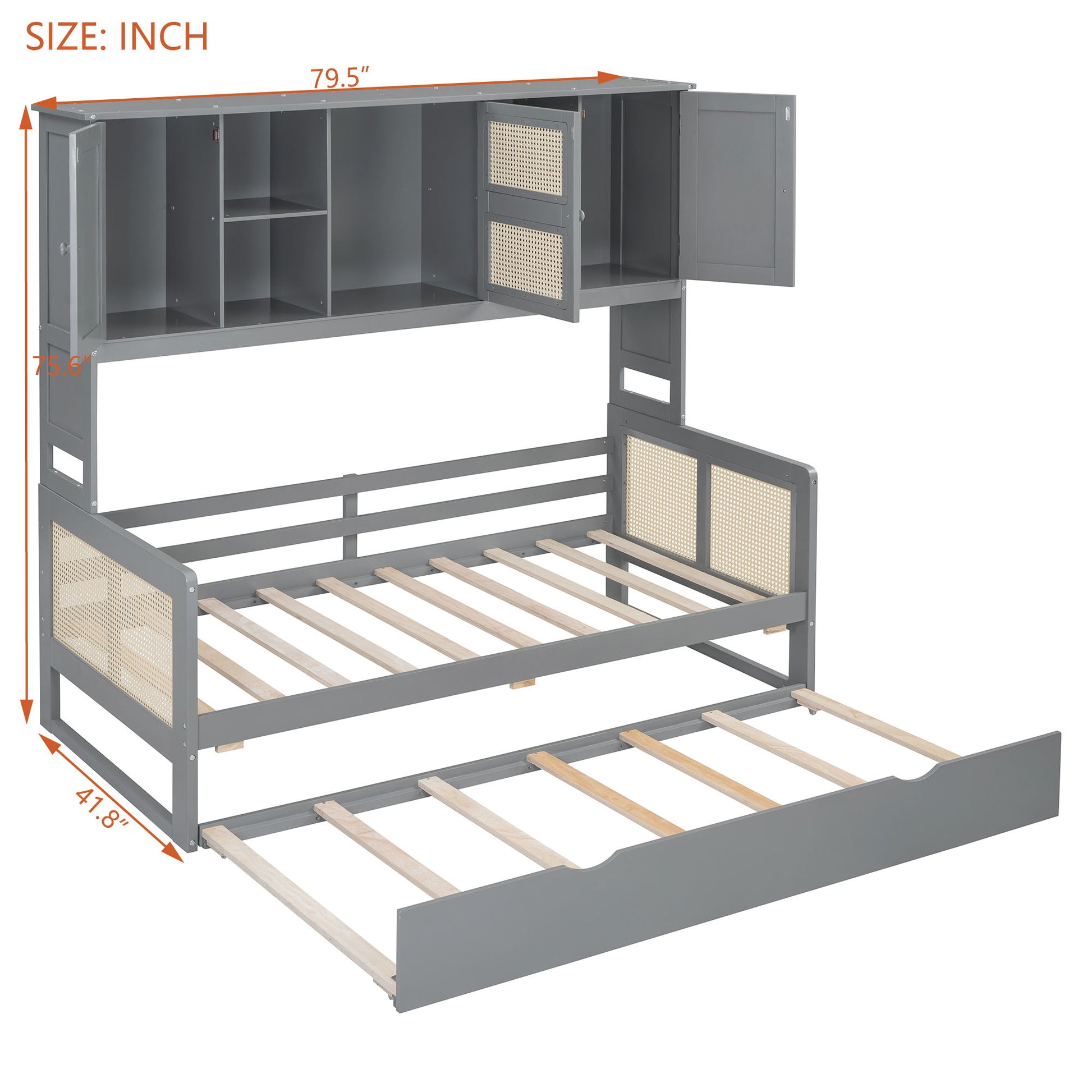 Daybed And All In One Cabinet And Shelf - The Sleep Loft - Online Mattress Showroom NYC