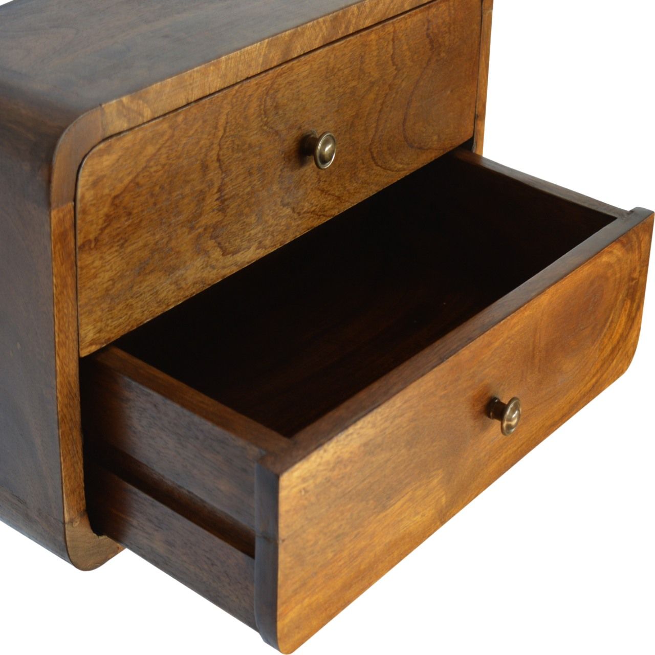 Curved Wall Mounted Bedside Nightstand - The Sleep Loft - Online Mattress Showroom NYC