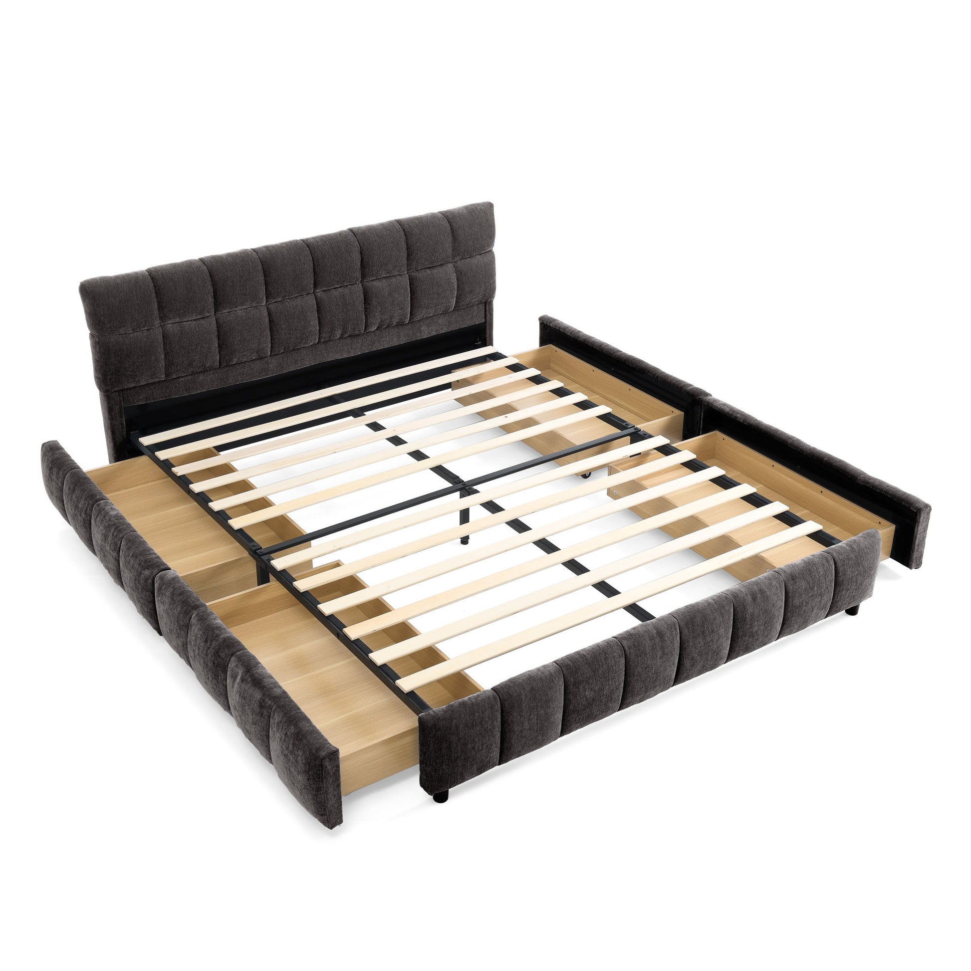 Modern Platform Bed Frame With Thick Fabric - The Sleep Loft - Online Mattress Showroom NYC