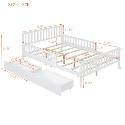 Platform Bed With Guardrails On Both Sides And 2 Storage Drawers - The Sleep Loft - Online Mattress Showroom NYC