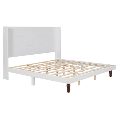 King Size, Stylish High Headboard Bed, High Quality - White - The Sleep Loft - Online Mattress Showroom NYC