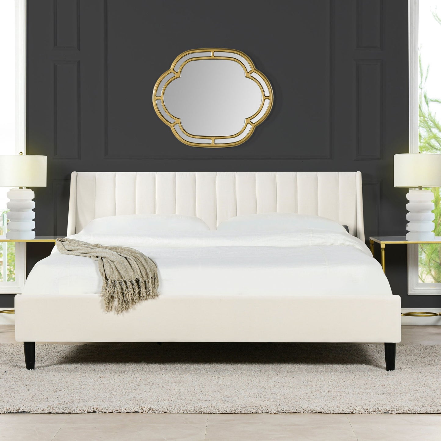 Aspen - Vertical Tufted Modern Headboard Platform Bed Set - The Sleep Loft - Online Mattress Showroom NYC