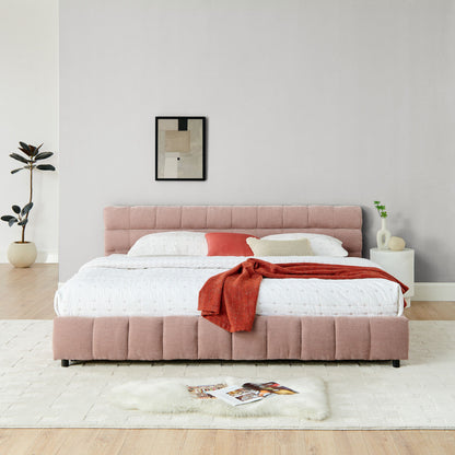 Modern Platform Bed Frame With Thick Fabric - The Sleep Loft - Online Mattress Showroom NYC