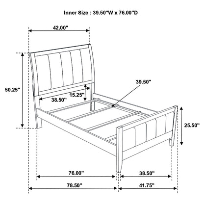 Twin Panel Bed With Headboard And Tapered Legs - Brown - The Sleep Loft - Online Mattress Showroom NYC
